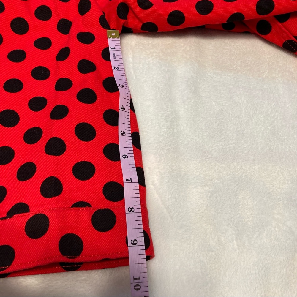 NWT Disney Parks Minnie Mouse Red and Black Jean Style Jacket Women’s - Picture 13 of 14